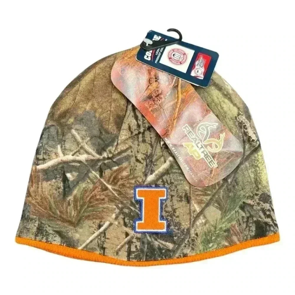 NCAA university of Illinois Real tree beanie. NWT